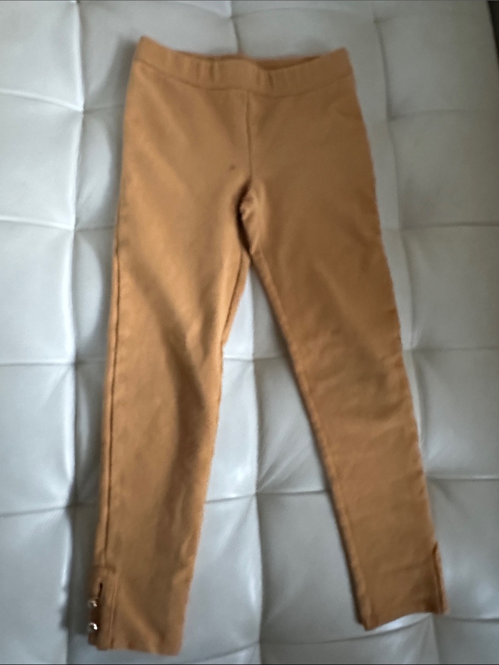 Janie and Jack Mustard Tan Button-Cuff Girls' Leggings